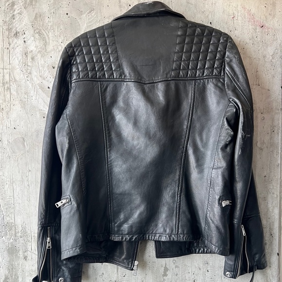 ALL SAINTS Leather Coat - Picture 2 of 4